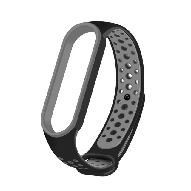 Ремінець HRT Silicone Dots Band для Xiaomi Mi Band 5 Black/Grey (9111201927834)