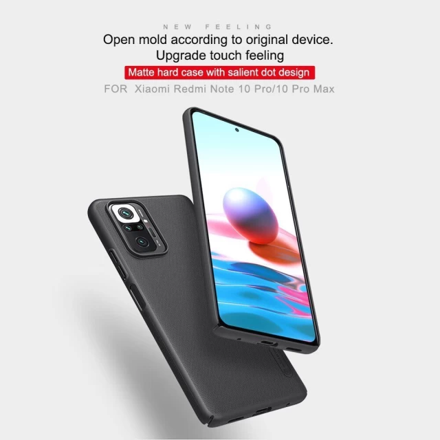 Чехол Nillkin Super Frosted Shield with stand для Xiaomi Redmi Note 10 Pro Black (6902048216198)