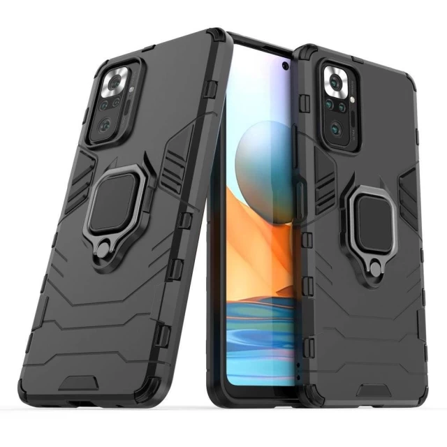 Чехол HRT Ring Armor для Xiaomi Redmi Note 10 Pro Black (9111201932265)