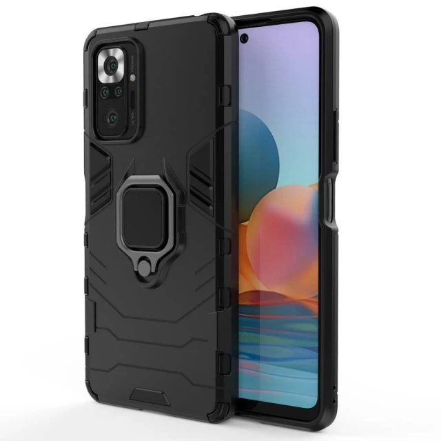 Чехол HRT Ring Armor для Xiaomi Redmi Note 10 Pro Black (9111201932265)