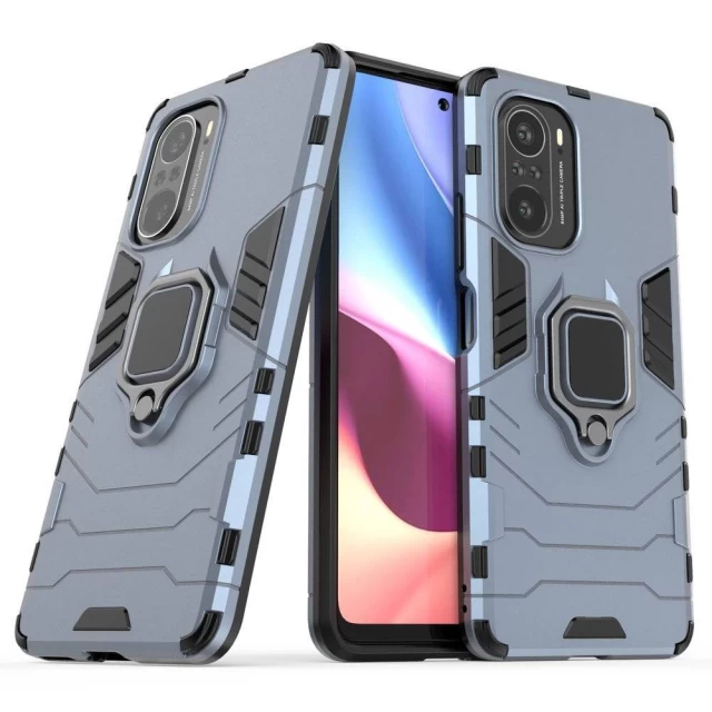 Чехол HRT Ring Armor для Xiaomi Redmi K40 Pro Plus/K40 Pro/K40/Poco F3 Blue (9111201932319)