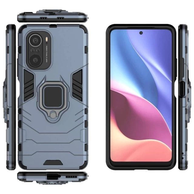 Чохол HRT Ring Armor для Xiaomi Redmi K40 Pro Plus/K40 Pro/K40/Poco F3 Blue (9111201932319)