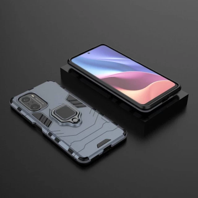 Чехол HRT Ring Armor для Xiaomi Redmi K40 Pro Plus/K40 Pro/K40/Poco F3 Blue (9111201932319)