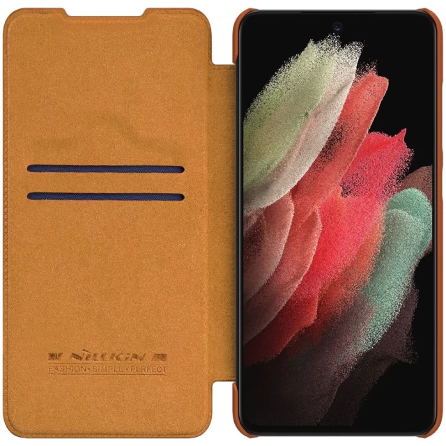 Чохол-книжка Nillkin Qin Series для Samsung Galaxy S21 FE (G990) Brown (6902048215269)