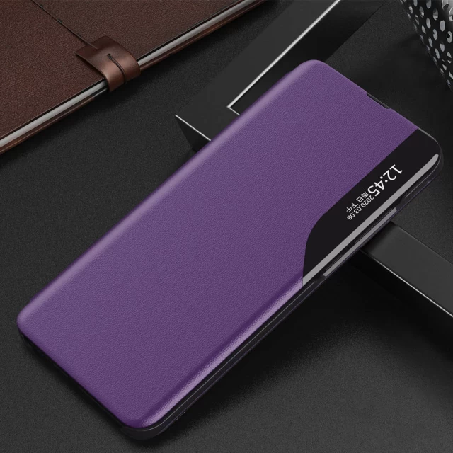 Чехол HRT Eco Leather View Case для Xiaomi Redmi Note 10 5G/Poco M3 Pro Purple (9145576231333)