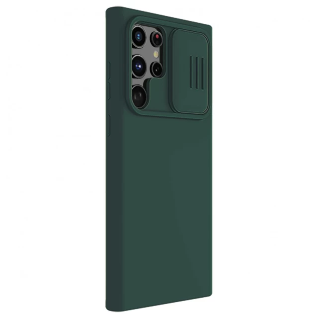 Чехол Nillkin CamShield Silky Silicone для Samsung Galaxy S22 Ultra Dark Green (6902048237599)