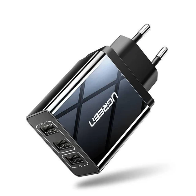 Мережевий зарядний пристрій Ugreen ED013 15W 3xUSB-A Black (50816)