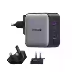 Сетевое зарядное устройство Ugreen Nexode QC/PD UK | EU | US 65W 2xUSB-C | USB-A Grey (90409)