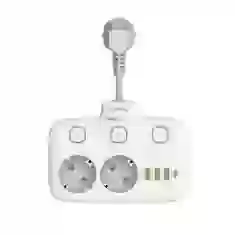 Мережевий подовжувач LDNIO Portable Electrical Extension Socket QC/PD 20W USB-C | 3xUSB-A | 2x250V White (SE2435)