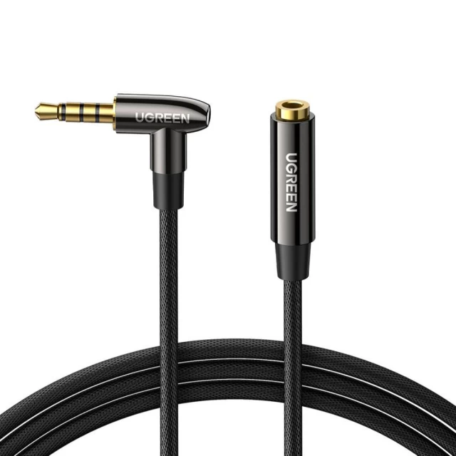 Адаптер Ugreen AV188 Angled AUX 3.5mm Mini Jack to AUX 3.5mm Mini Jack 2m Black (20495)