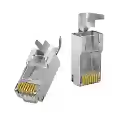Модульная вилка Ugreen NW193 Ethernet 8P/8C Cat.7 FTP Silver (10 Pack) (50634)