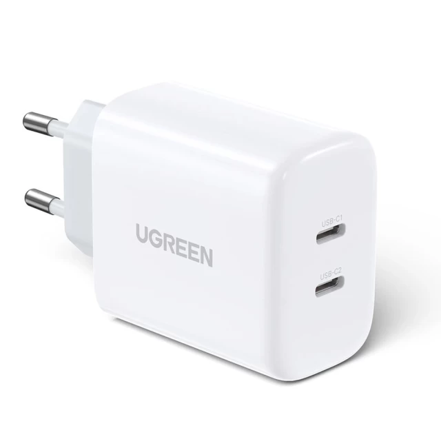 Мережевий зарядний пристрій Ugreen CD243 PD 40W 2xUSB-C White (10343B)