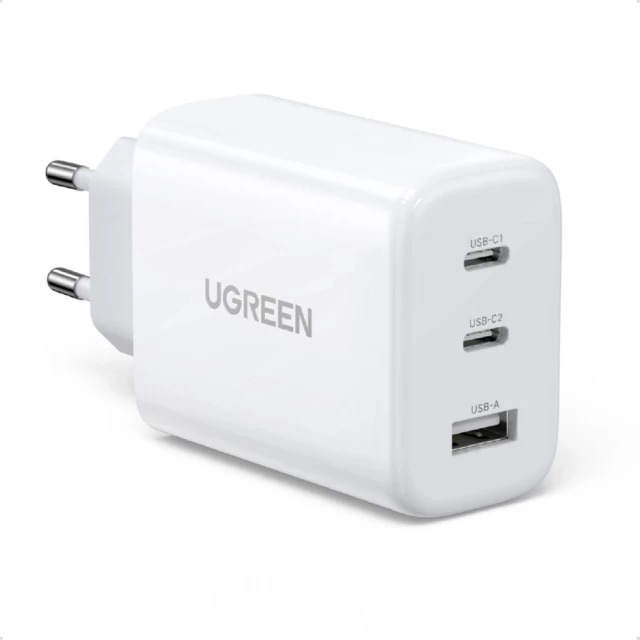 Сетевое зарядное устройство Ugreen CD275 FC/QC/PD 65W 2xUSB-C| USB-A White (90496B)