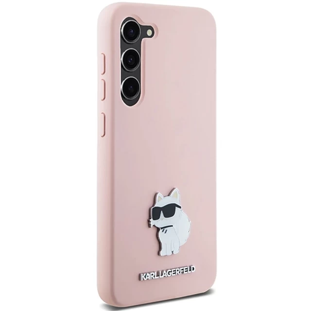 Чохол Karl Lagerfeld Silicone Choupette Metal Pin для Samsung Galaxy S23 (S911) Pink (KF001995-0)