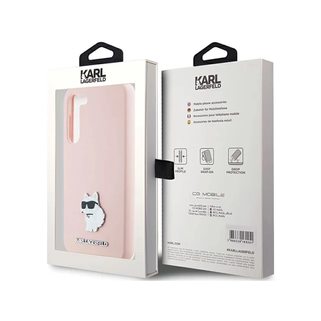 Чехол Karl Lagerfeld Silicone Choupette Metal Pin для Samsung Galaxy S23 (S911) Pink (KF001995-0)