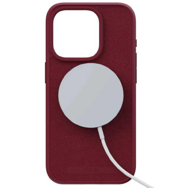 Чехол Elements Njord Suede Case для iPhone 15 Pro Crimson Red with MagSafe (NA53SU11)