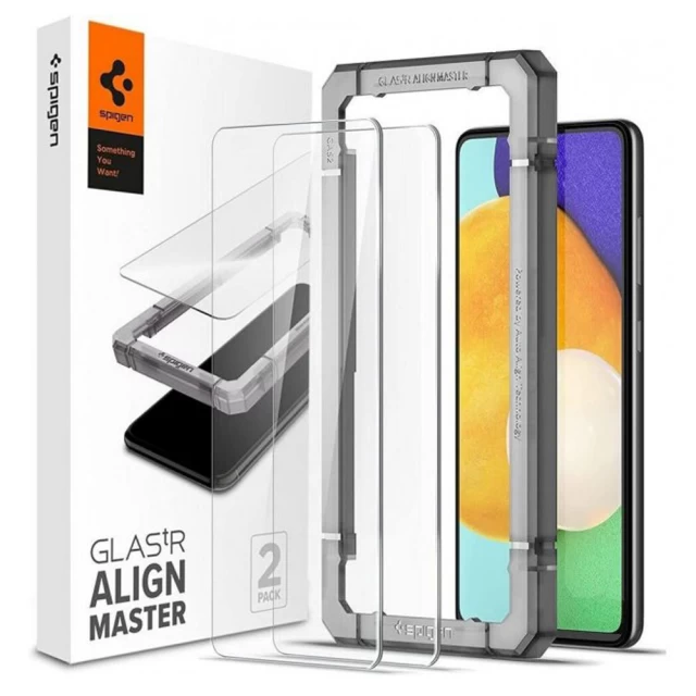 Защитное стекло Spigen для Galaxy A52 Glas.tR AlignMaster Black (2 pack) (AGL03012)