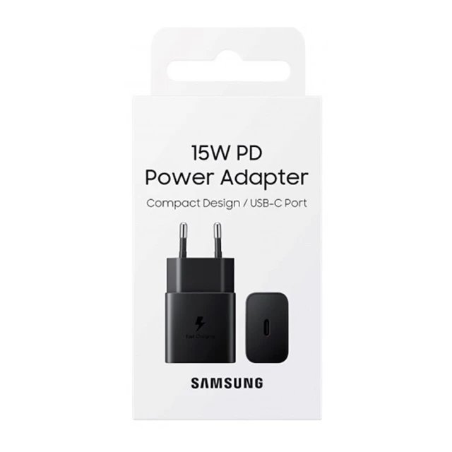 Мережевий зарядний пристрій Samsung 15W USB-C Black (EP-T1510NBEGRU)