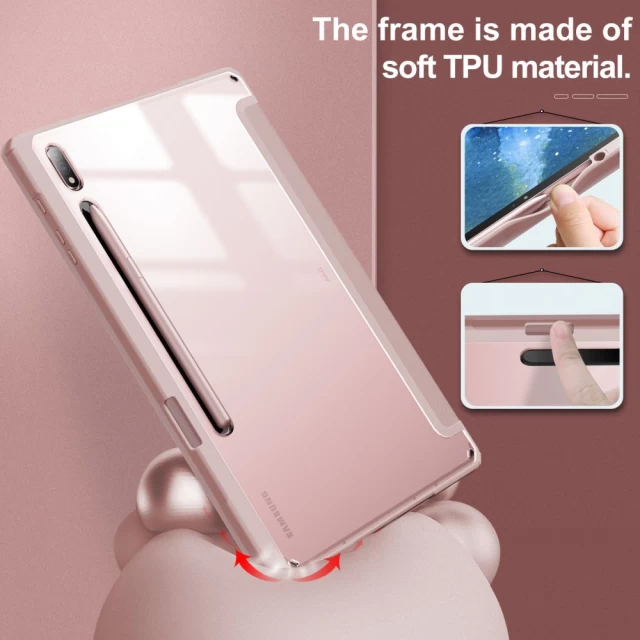 Чохол Infiland Crystal Case для Samsung Galaxy Tab S7 FE 5G 12.4 (T730/T736B) Pink (9589046917462)