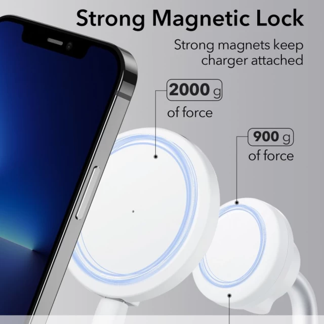 Бездротовий зарядний пристрій ESR Halolock Shift Magnetic 15W White with MagSafe (4894240132197)