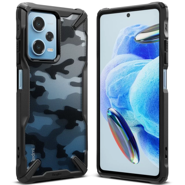 Чохол Ringke Fusion X для Xiaomi Redmi Note 12 Pro 5G | Poco X5 Pro 5G Camo Black (8809919304818)