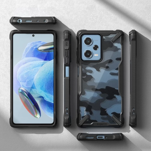 Чохол Ringke Fusion X для Xiaomi Redmi Note 12 Pro 5G | Poco X5 Pro 5G Camo Black (8809919304818)