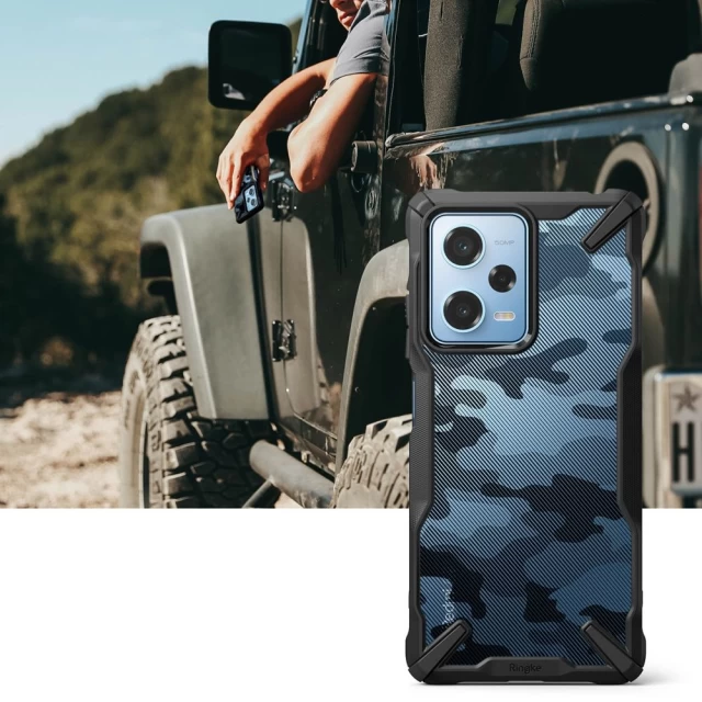 Чохол Ringke Fusion X для Xiaomi Redmi Note 12 Pro 5G | Poco X5 Pro 5G Camo Black (8809919304818)