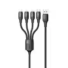 Кабель Usams US-SJ516 U73 FC 4-in-1 USB-A to 2xLightning/USB-C/Micro-USB 1.2m Black (SJ516USB01)