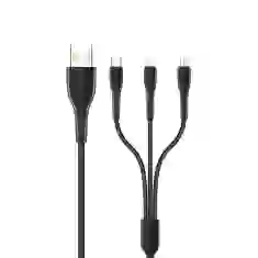 Кабель Usams US-SJ367 U35 FC 3-in-1 USB-A to Micro-USB/USB-C/Lightning 2A 1m Black (SJ367USB01)