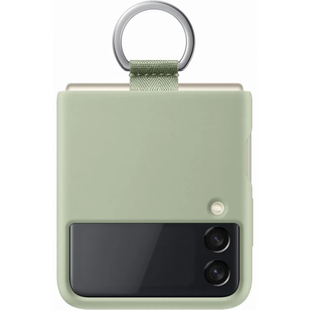 Чехол Samsung Silicone Cover with Ring для Samsung Galaxy Flip3 (F711) Olive Green (EF-PF711TMEGWW)