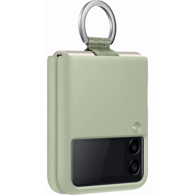 Чехол Samsung Silicone Cover with Ring для Samsung Galaxy Flip3 (F711) Olive Green (EF-PF711TMEGWW)