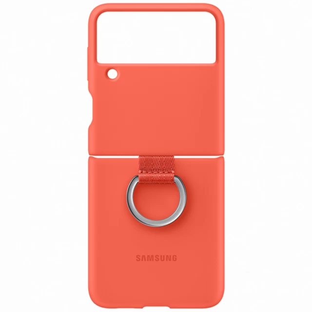 Чехол Samsung Silicone Cover with Ring для Samsung Galaxy Flip3 (F711) Coral (EF-PF711TPEGWW)