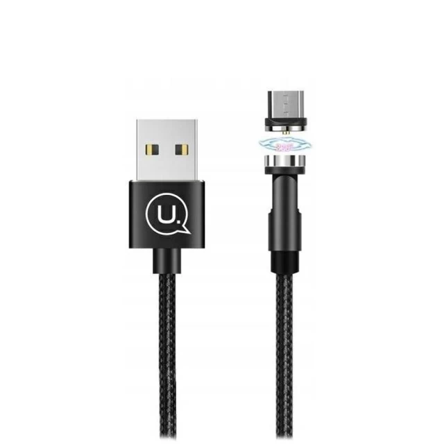 Кабель Usams US-SJ474 U59 Rotatable Magnetic FC USB-A to Micro-USB 2.1A 1m Black (SJ474USB01)