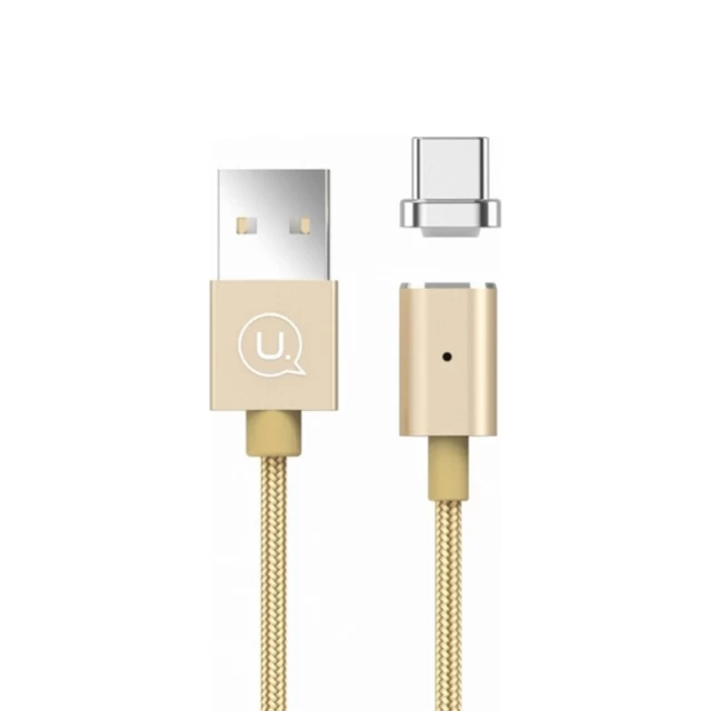 Кабель Usams US-SJ143 U-Link Magnetic FC USB-A to USB-C 2A 1.2m Gold (TCLD03)