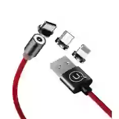 Кабель Usams US-SJ438 U-Sure Magnetic 3-in-1 USB-A to USB-C | Micro-USB | Lightning 1m Red (SJ438USB02)