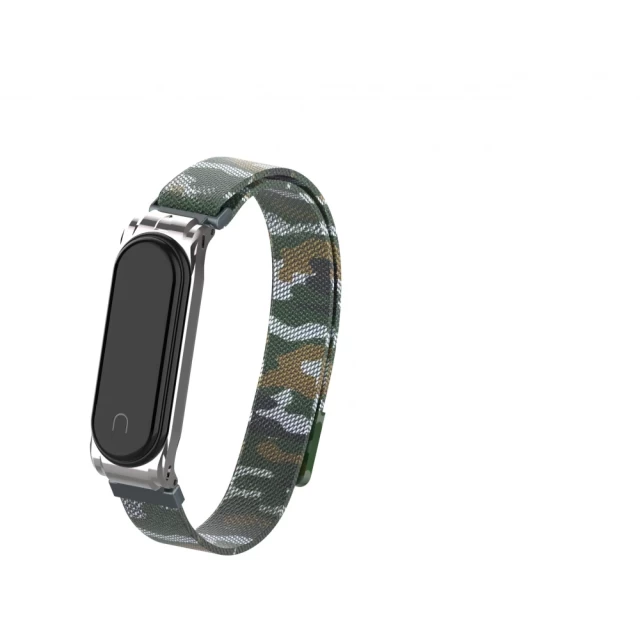 Ремінець ARM Milanese Magnetic Band для Xiaomi Mi Band 4/3 Camo Silver/Green (ARM55034)