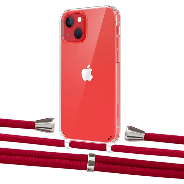 Чехол Upex Crossbody Protection Case для iPhone 13 Crystal with Aide Red and Casquette Silver (UP104082)