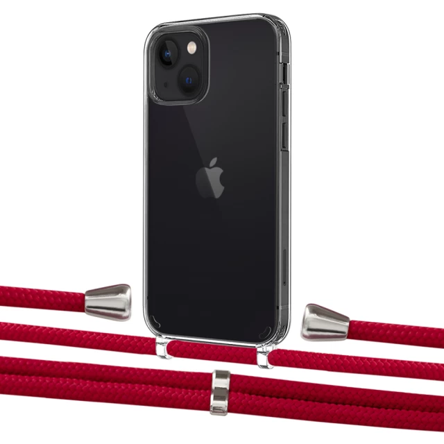 Чохол Upex Crossbody Protection Case для iPhone 13 mini Crystal with Aide Red and Casquette Silver (UP104922)
