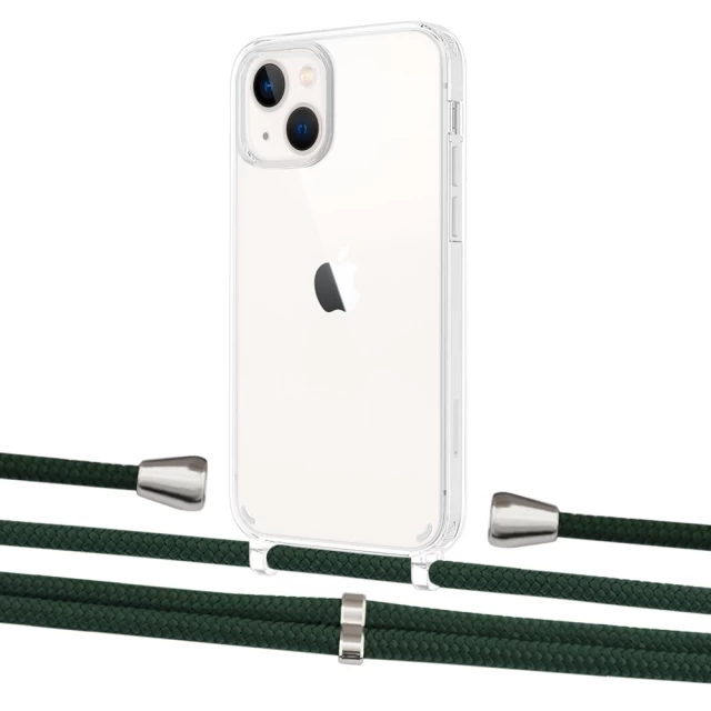 Чохол Upex Crossbody Protection Case для iPhone 13 mini Crystal with Aide Cyprus Green and Casquette Silver (UP104929)