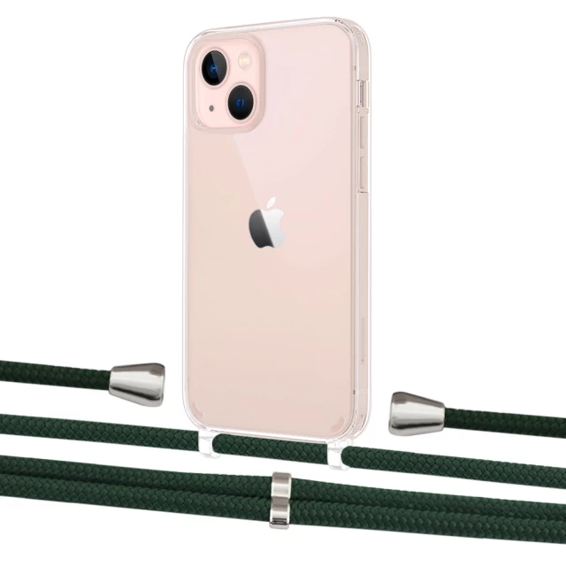 Чехол Upex Crossbody Protection Case для iPhone 13 mini Crystal with Aide Cyprus Green and Casquette Silver (UP104929)