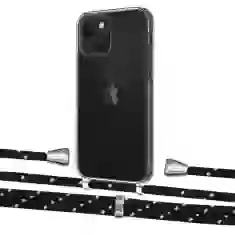 Чехол Upex Crossbody Protection Case для iPhone 13 Crystal with Aide Black Dots and Casquette Silver (UP104100)