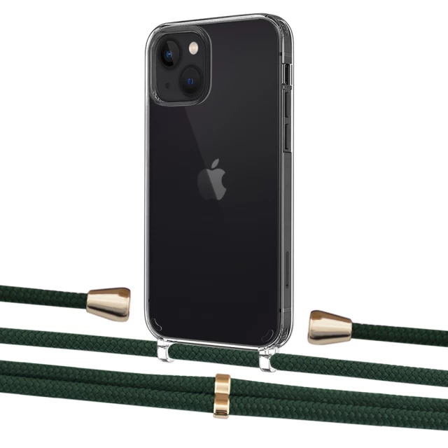 Чехол Upex Crossbody Protection Case для iPhone 13 Crystal with Aide Cyprus Green and Casquette Gold (UP104124)