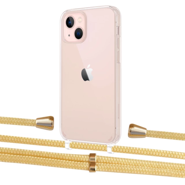 Чохол Upex Crossbody Protection Case для iPhone 13 mini Crystal with Aide Banana and Casquette Gold (UP104973)
