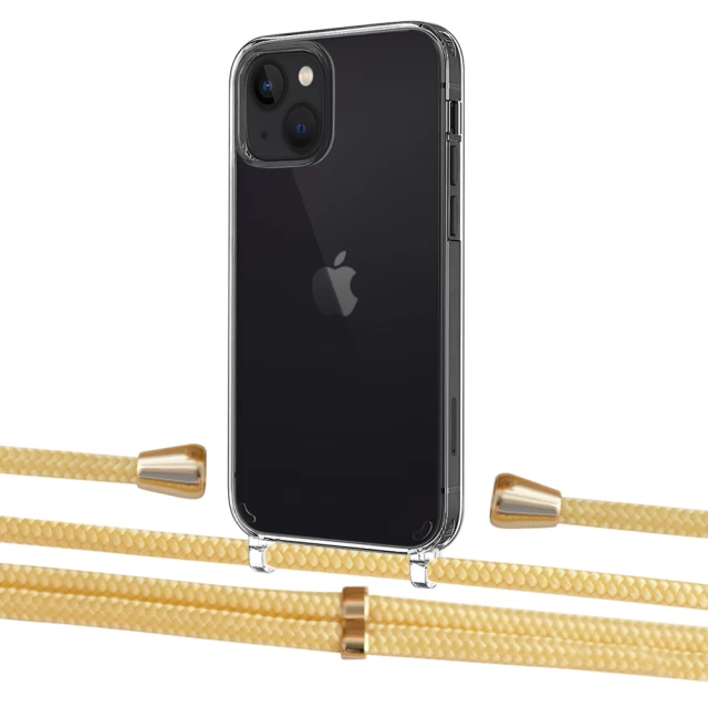 Чехол Upex Crossbody Protection Case для iPhone 13 Crystal with Aide Banana and Casquette Gold (UP104133)