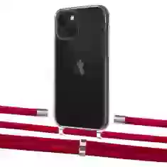 Чехол Upex Crossbody Protection Case для iPhone 13 mini Crystal with Aide Red and Cap Silver (UP104992)