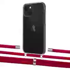 Чехол Upex Crossbody Protection Case для iPhone 13 Crystal with Aide Red and Cap Silver (UP104152)