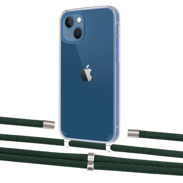 Чехол Upex Crossbody Protection Case для iPhone 13 mini Crystal with Aide Cyprus Green and Cap Silver (UP104999)
