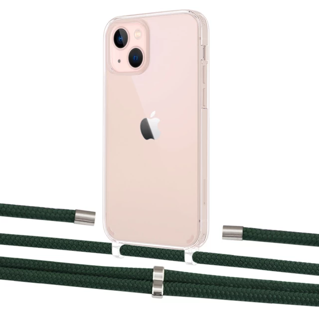 Чохол Upex Crossbody Protection Case для iPhone 13 mini Crystal with Aide Cyprus Green and Cap Silver (UP104999)