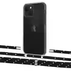 Чехол Upex Crossbody Protection Case для iPhone 13 Crystal with Aide Black Dots and Cap Silver (UP104170)
