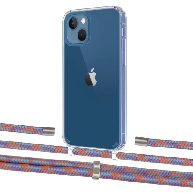 Чохол Upex Crossbody Protection Case для iPhone 13 Crystal with Aide Blue Sunset and Cap Silver (UP104174)